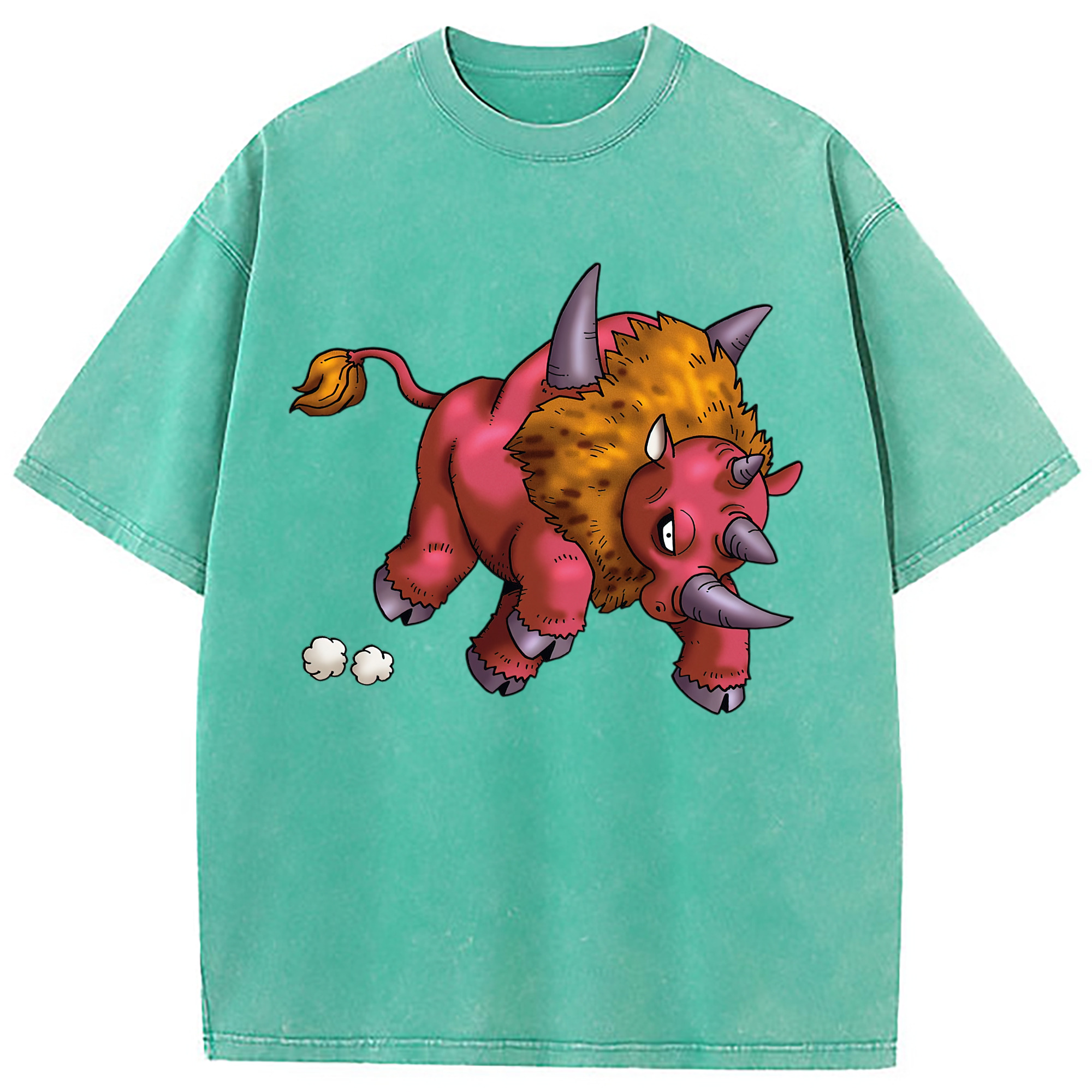 （画像用） ドラゴンクエスト Doragon Kuesuto Dragon Quest 綿100% ヴィンテージ風 半袖Tシャツ（フロントプリント）